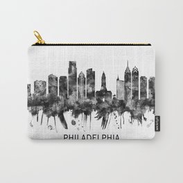 Philadelphia Pennsylvania Skyline BW Carry-All Pouch | Architecture, Black And White, Urban, Skyline, Philadelphia, Usa, Landscape, Artistic, Art, Philadelphiaart 
