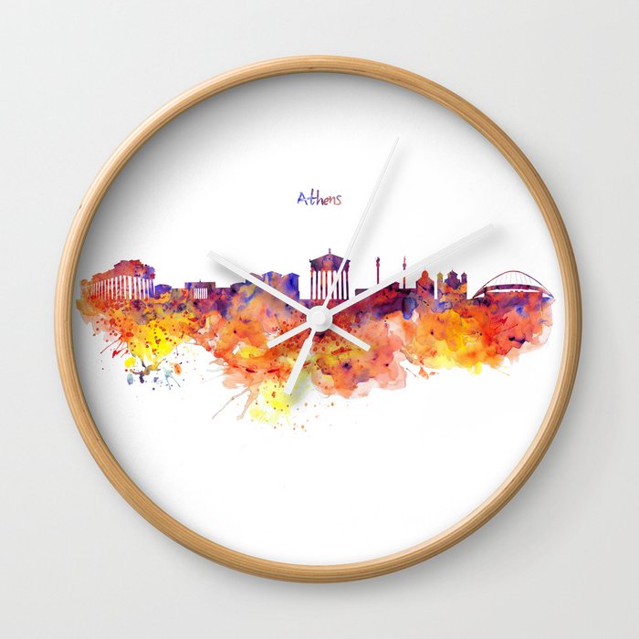 Athens Skyline Wall Clock