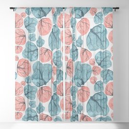 Coral pattern watercolor Sheer Curtain