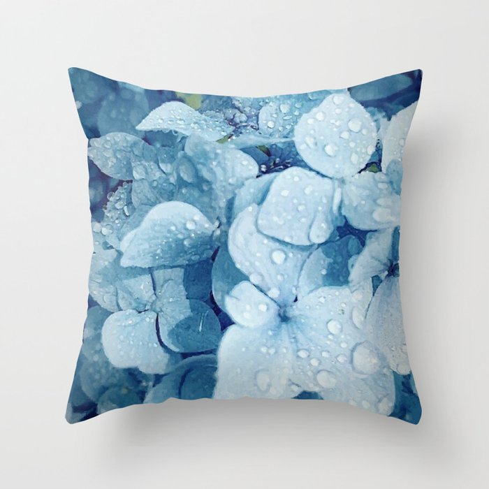 Dew On Flowers Throw Pillow