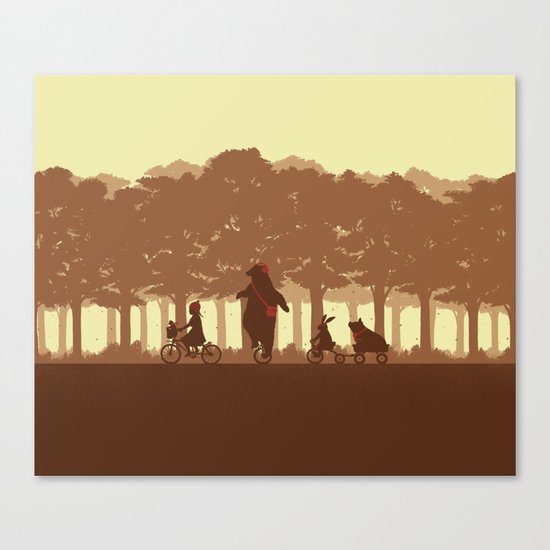 Biking with Friends Canvas Print