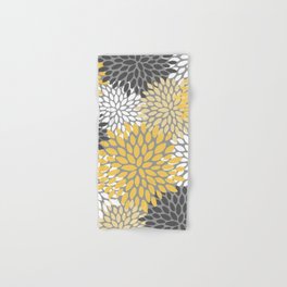 Gray and yellow top paisley bath towels