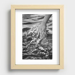 Running hand through the water, under the blue again black and white photograph / art photography Recessed Framed Print