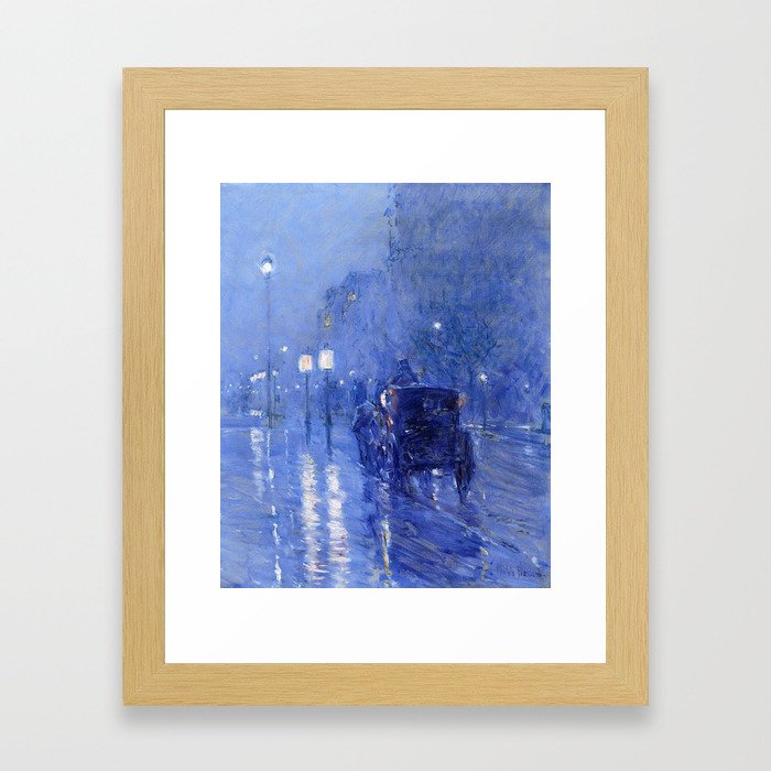 Childe Hassam  -  Rainy Midnight Late s Framed Art Print