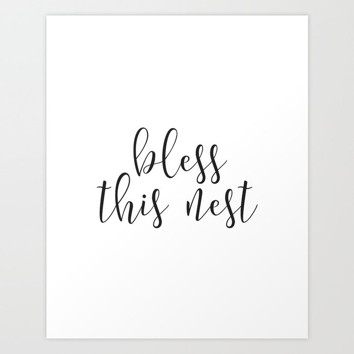 Bless This Nest Wall Print Housewarming Gift Inspirational
