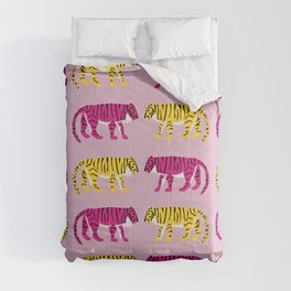 Pink & Yellow Tigers Comforter