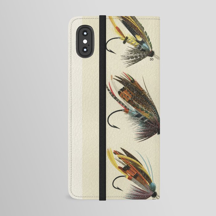 Salmon Fly Fishing - Salmon Flies Art iPhone Wallet Case by SFT