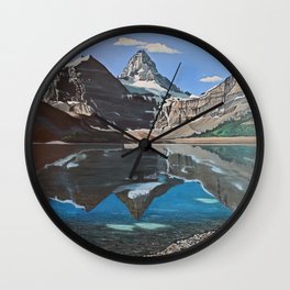 Mountain Reflection, Mount Assiniboine BC Canada Wall Clock