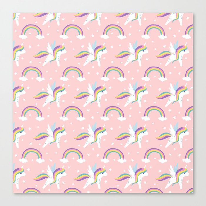 Girly Pastel Pink White Magical Rainbow Cute Unicorn Pattern