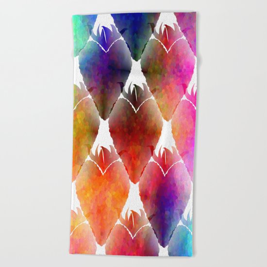 Heart Shape Strawberry Beach Towel