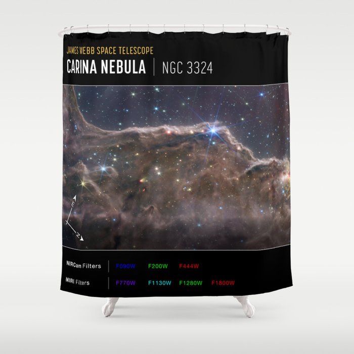 Cosmic Cliffs Carina Nebula Nircam MIRI composite Shower Curtain