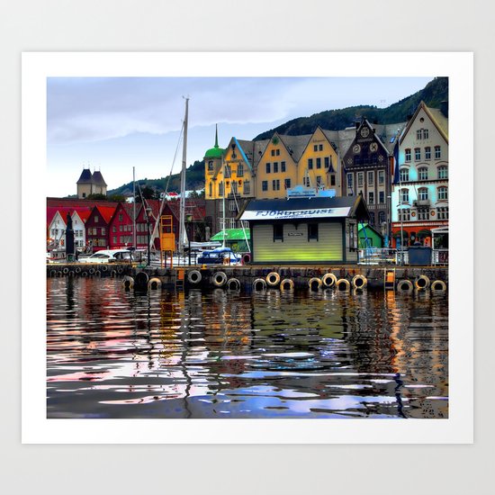 Bergen Harbour Art Print