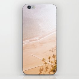 Lonely golden sand beach in Tenerife | aerial travel fine art photography print iPhone Skin