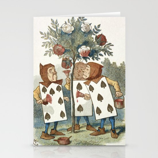 Alice In Wonderland Painting The Roses Stationery Cards By Viktoriusart Society6