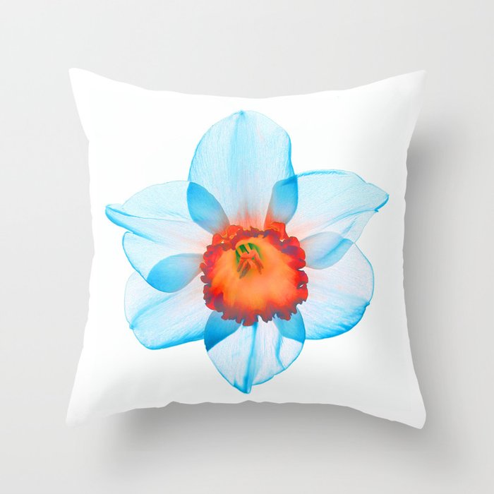 narcissus poeticus (feeling turquoise) Throw Pillow