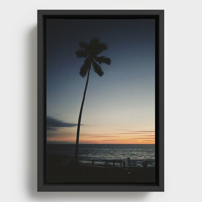 Sunset Palm Tree Framed Canvas