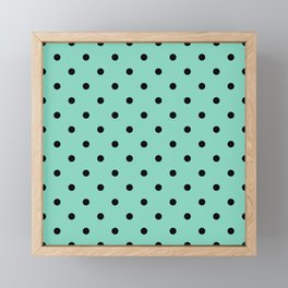 Aqua Pearls - polka 7 Framed Mini Art Print