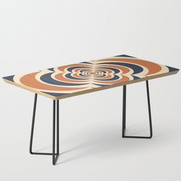 Floral Abstract Shapes 7 in Navy Brown Beige Coffee Table
