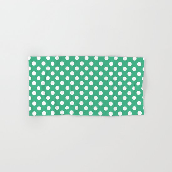 Polka Dots (White/Mint) Hand & Bath Towel