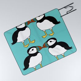 Kissing Puffins Picnic Blanket
