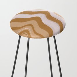 Coffee and Cream Waves Counter Stool