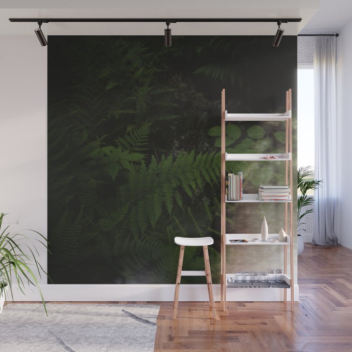 ferns in the darkness Wall Mural