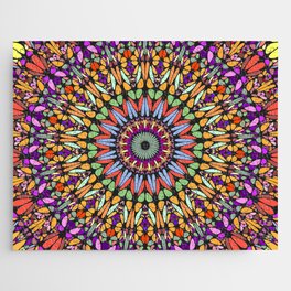 Floral Mandala with Happy Stones Jigsaw Puzzle