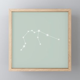 AQUARIUS Sage Green - Zodiac Astrology Star Constellation Framed Mini Art Print