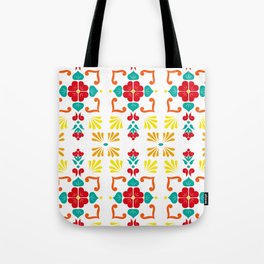 Orange 3, Framed Talavera Flower Tote Bag