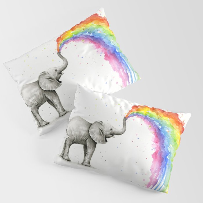Rainbow Baby Elephant Pillow Sham