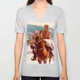 Townes on a Horse V Neck T Shirt