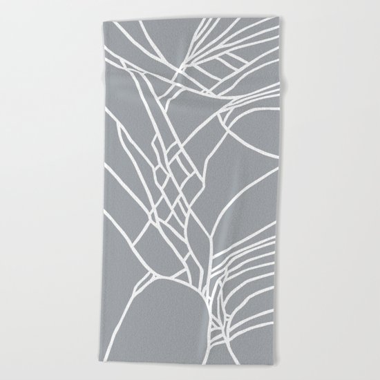 Cracked White on Grey Beach Towel