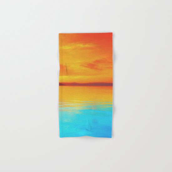sunset beachh Hand & Bath Towel