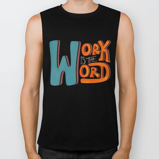Work is the Word - Black Biker Tank