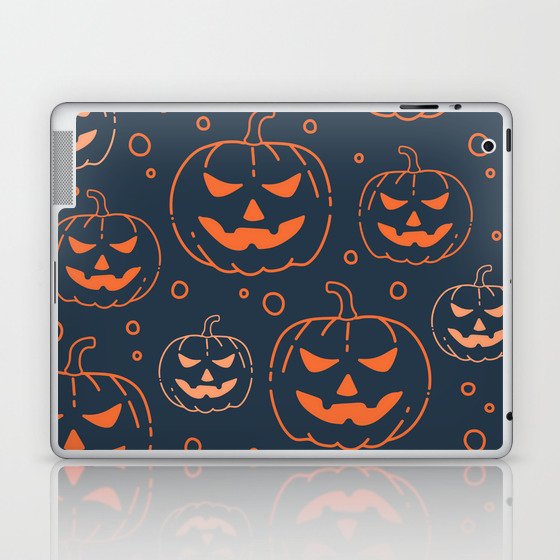 Pumpkin Halloween Background Laptop & iPad Skin