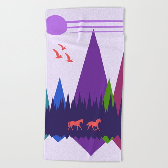 Two Horses Beach Towel