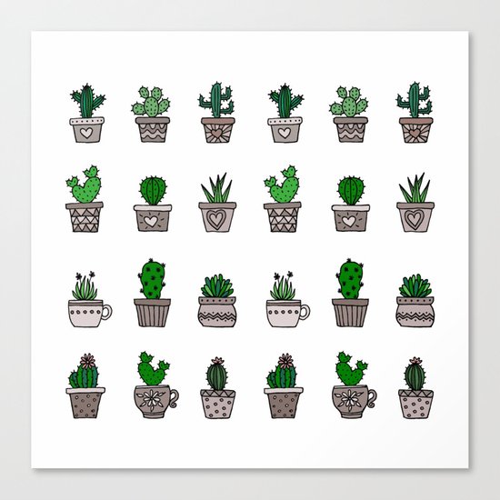 Cactus Pattern 2 Canvas Print