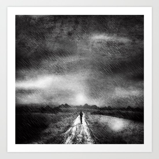 it's raining again (b&w) Art Print