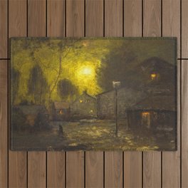 By the Light of a Yellow Moon, Cityscape by George Inness Outdoor Rug