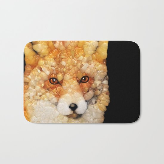 Red Fox Abstract Bath Mat
