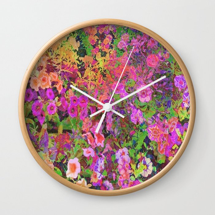 Rainbow Floral Landscape Wall Clock