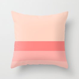 Blush Pink Minimalist Solid Color Block Stripes Throw Pillow