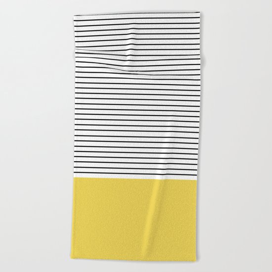 MINIMAL Green Stripes Beach Towel
