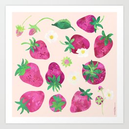 Strawberries N' Cream Art Print