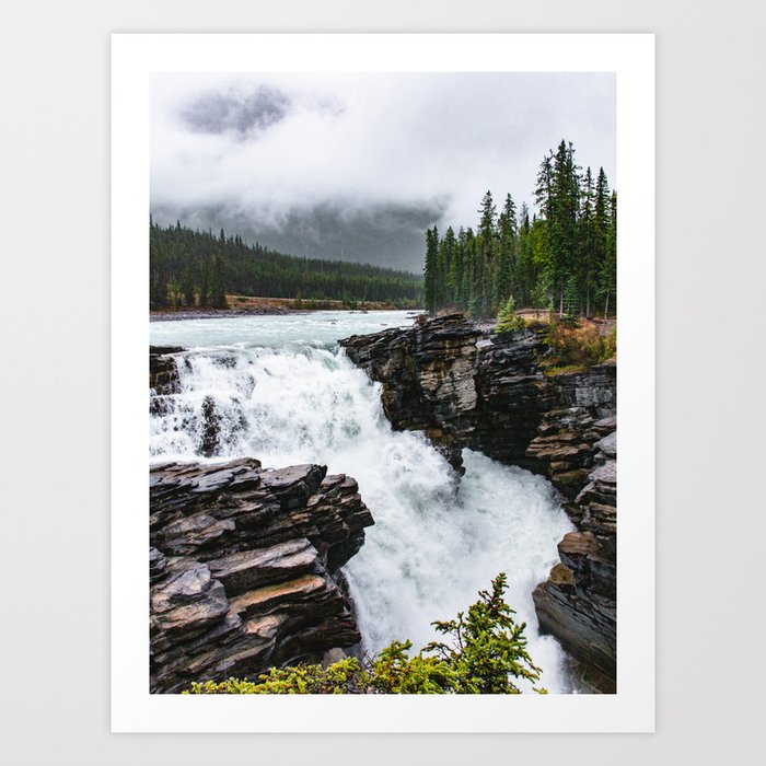 Athabasca Falls Landscape | Alberta, Canada Art Print