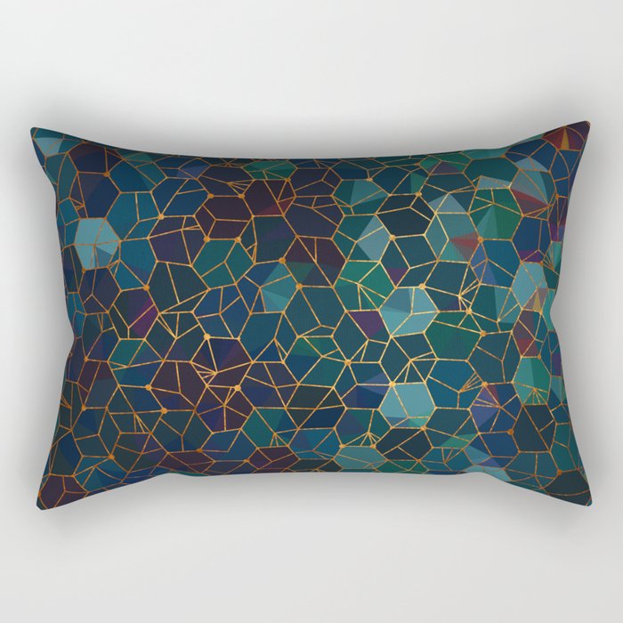 Organic Chemistry - Blue and Copper Rectangular Pillow