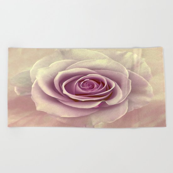 Tea Rose Painterly Abstract Beach Towel