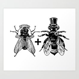 a fly marrying a bumblebee Art Print