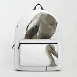 Side View Of A White Stork Isolated Backpack