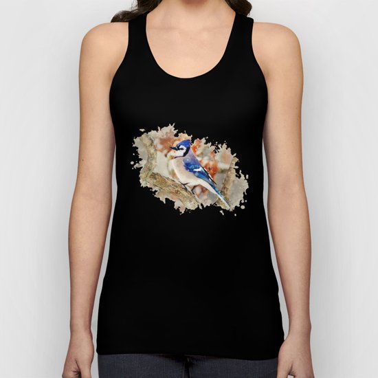 Watercolor Blue Jay Art Unisex Tank Top